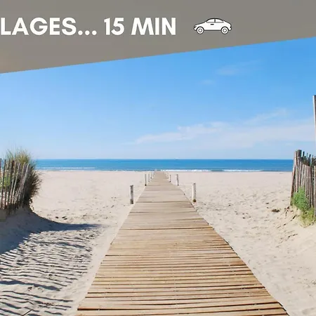 Nouveau - Jungle Montpeul - Clim - Wifi Fibre - Netflix - 5' Du Centre Et Gare - Parking - Loggia - 15' Des Plages